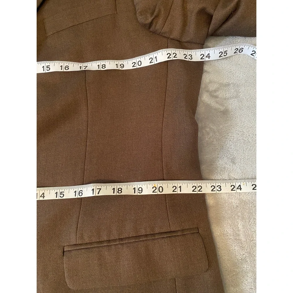 Calvin Klein Blazer Mens 44L Brown Solid Two‎ Button Double Vent Sport Coat